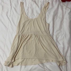 Creme peplum tank top